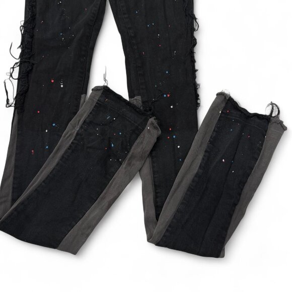 Rockstar Original Jeans Mens 32 RSM‎ 12422 Serrano Black Super Stacked Black - Picture 3 of 11